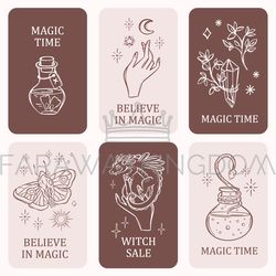 MYSTICAL TEMPLATES Esoteric Occult Astrology Symbol Card Set