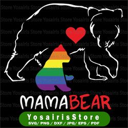 Mama Bear & Baby Bear Svg, Bear Family Svg, Gay Pride Svg, Lgbt Svg, Lgbt Flag Svg, Lgbt Pride Svg, Lgbtq Svg