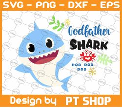 Godfather Shark  SVG, Cricut Cut files, Shark Family doo doo doo Vector EPS, Silhouette DXF