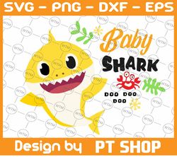 Baby Shark SVG, Cricut Cut files, Shark Family doo doo doo Vector EPS, Silhouette DXF