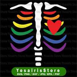 Gay Rainbow Pride Lgbt Halloween Skeleton Design LGBT Svg Cut File, LGBTQ Pride Svg Files for Cricut & Silhouette