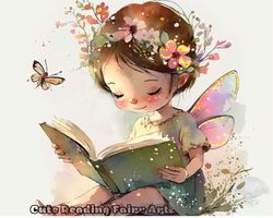 Cute Reading Fairy Art