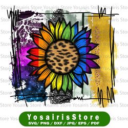 LGBT Pride colorful sunflower sublimation png file,LGBTQ pride month, sublimation design digital download