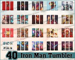 Iron Man tumbler bundle, 20 oz skinny tumbler design, sublimation image, tumbler wrap, Iron Man cup, Iron Man sublimatio