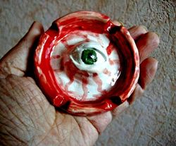 Ceramics ashtrays eye. Home decorastion