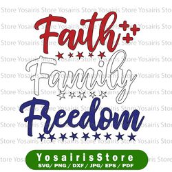 July SVG DXF JPEG Silhouette Cameo Cricut fireworks svg faith family freedom July svg 4th of July svg