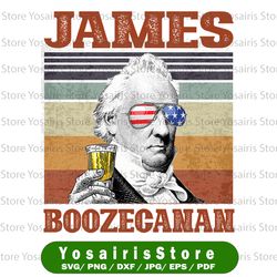 James Boozecaman PNG, Presidents drinking, American flag bandana, Retro Vintage Summer 4th of July