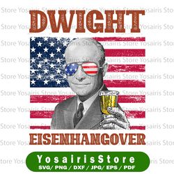 Dwight Eisenhangover PNG, Presidents drinking, American flag bandana, Retro Vintage Summer 4th of July USA Independent