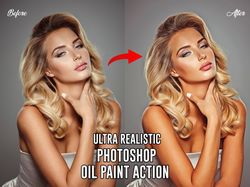 photoshop realistic painting action, realistic oil painting, realistic digital painting photo effect, oil paint action