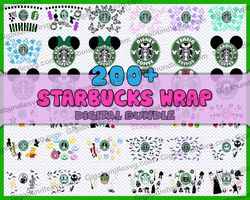 starbucks full wrap template svg bundle, 24oz acrylic cup template svg, 16oz hot cup template svg, 24oz cold cup templat