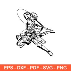 Levi Ackerman Svg, Attack On Titan Svg, Attacking Levi Svg, Japanese Anime Svg, Eps, Png,  - Download  File