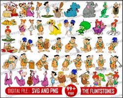 The Flintstones Svg File Set, SVG Bundle LAYERED Cricut Files,Instant Download