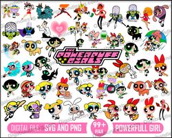 Powerpuff girls png bundle, cartoon png bundle, 4 pack powerpuff image