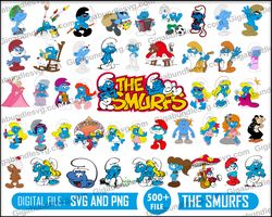The Smurfs SVG Bundle - The Smurfs SVG Files for Cricut - The Smurfs Cut Files - The Smurfs Png Clipart - The Smurfs Fon