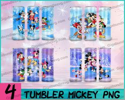 Mickey Tumbler Bundle, Mickey and Flower, 20oz Skinny Mickey Tumbler Wrap Design