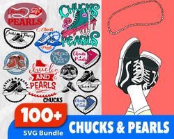 Chucks and Pearls Bundle, Kamala Harris, Chuck and Pearls 2022 svg Cut File for Cricut Silhouette Cameo, Harris