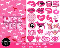 Love Pink, Love Pink SVG Bundle, Love Pink Clip Art Bundle, Love Pink, Pink Nation, Love Pink Dog, svg, svg, png, dxf, e