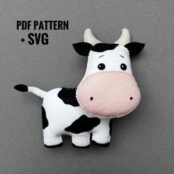 DIY cow ornaments felt pattern  farm animals   felt pattern