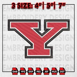 Youngstown State Penguins Embroidery files, NCAA D1 teams Embroidery Designs, Machine Embroidery Pattern