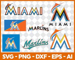 Miami Marlins Bundle Svg, Miami Marlins Svg, MLB Svg, Sport Svg, Png Dxf Eps File