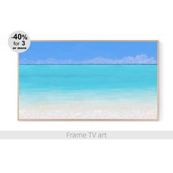 Samsung Frame TV art Download, Frame TV art landscape blue, Frame TV Art Beach nature, Frame TV art ocean seascape | 503