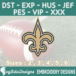 New Orleans Saints Machine Embroidery Design, 5 Sizes Embroidery Machine Designs, NFL Embroidery, Football Embroidery