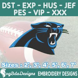 Carolina Panthers Machine Embroidery Design, 6 Sizes Embroidery Machine Designs, NFL Embroidery, Football Embroidery