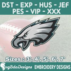Philadelphia Eagles Machine Embroidery Design, 4 Sizes Embroidery Machine Designs, NFL Embroidery, Football Embroidery
