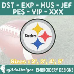 pittsburgh steelers machine embroidery design, 4 sizes embroidery machine designs, nfl embroidery, football embroidery