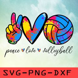 Peace Love Volleyball Svg, Volleyball Fan Svg,png,dxf,cricut,cut file,clipart
