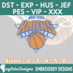 New York Knicks Machine Embroidery Design, 5 Sizes Embroidery Machine Designs, NBA Embroidery, Basketball Embroidery