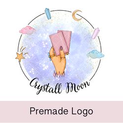Perfect esoteric logo, crystal premade logo, tarot logo, mystical logo, magic logo, witchcraft logo design, witch logo