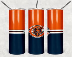 Chicago Bears Tumbler Wrap Design - JPEG & PNG - Sublimation Printing - NFL - Football - 20oz Skinny Tumbler