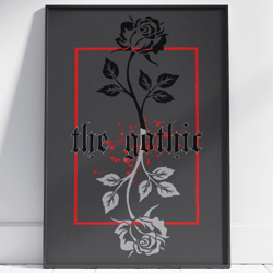 Gothic Rose Wall Art  Rose Painting by Stainles