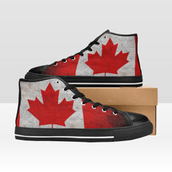 canada canadian flag shoes, high-top sneakers, handmade footwear