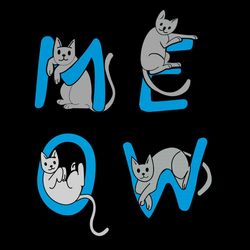 Cute Cat Meow Meow SVG, Love Cat SVG PNG