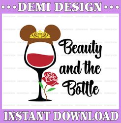 Wine Beauty and the Bottle, Disney svg, Disney Mickey and Minnie svg,Quotes files, svg file, Disney png file, Cricut, Si