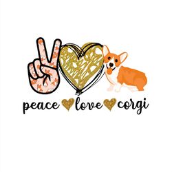 Peace Love Corgi SVG, Peace Love Dog SVG PNG