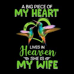 A Big Piece Og My Heart Lives In Heaven She Is My Wife PNG Sublimation Designs