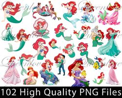 The Little Mermaid ClipArt- PNG Images 300dpi Digital, Clip Art, Instant Download
