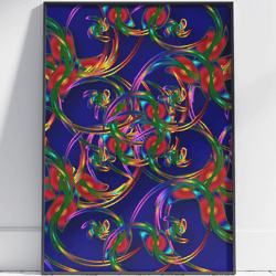 Blooming Flowers Ornament Wall Art  Abstract Flowers Painting by Stainles