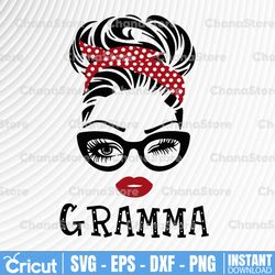 Gramma SVG, Gramma Birthday Svg, Gramma Gift Design, Gramma Face Glasses Svg Png, Gramma Christmas PNG, Cricut