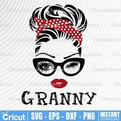 Granny SVG, Granny Birthday Svg, Granny Gift Design, Granny Face Glasses Svg Png, Granny Christmas PNG, Cricut