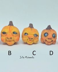 Miniature Halloween pumpkins | Miniature pumpkin | Dollhouse miniatures