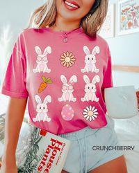 Ladies Christian Easter Shirt, Retro Happy Easter Bunny with Glasses Shirts For Women - T226
