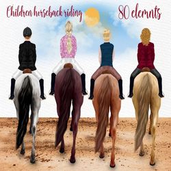 Horseback riding clipart: "CHILDREN RIDERS" Horse clipart Equestrian graphics Child Horseback rider Horse Lovers Mug Rid