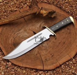 handmade high carbon steel camping bowie, cowboy bowie fixed knife, outdoor knife, with sheath, camping knife