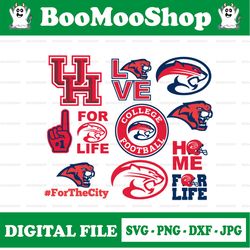 Houston Cougars Football svg, sport svg, football svg, silhouette svg, cut files, College Football svg, ncaa lo