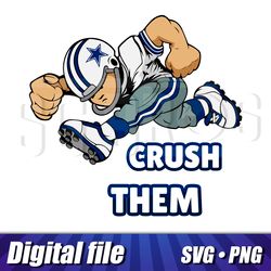 Dallas Cowboys svg png cricut file, Dallas Cowboys crush them clipart, Cowboys cut image, Vector Cowboys hight quality