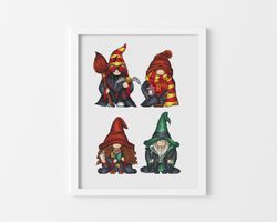 Gnome Wizard Cross Stitch Pattern, Movie Cross Stitch Chart, Schooll Of Wizardy Cross Stitch, Fairy Cross Stitch, PDF